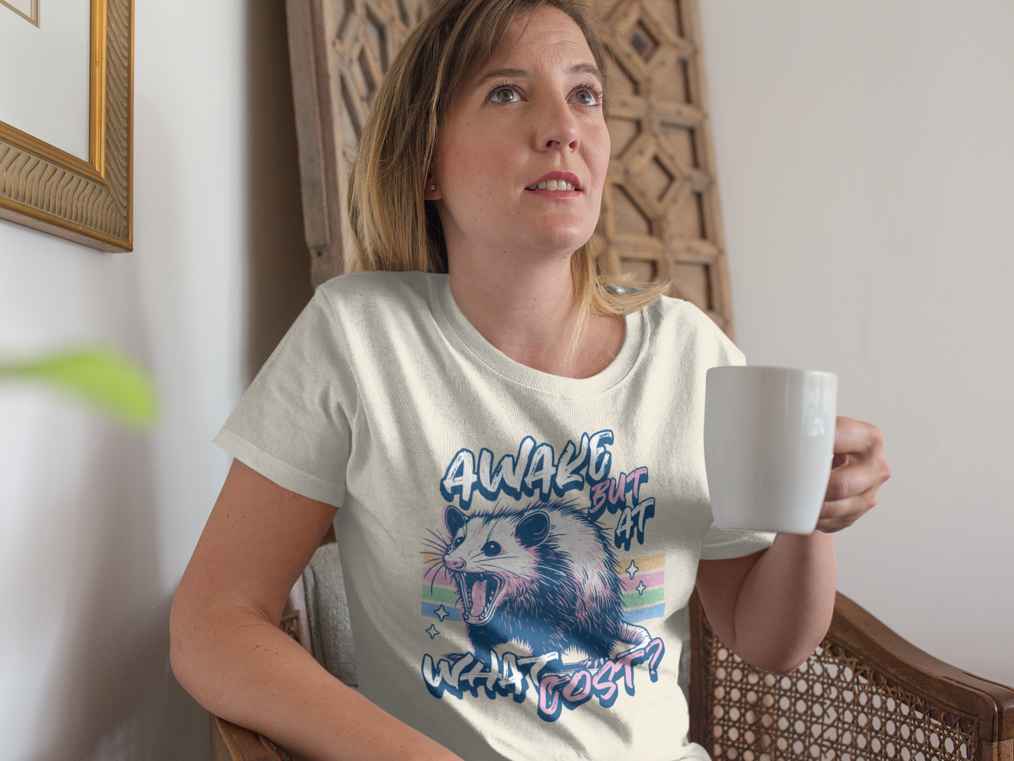 Awake But At What Cost Opossum T-Shirt