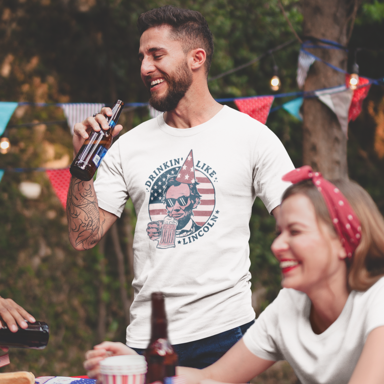 Drinking like Lincoln - 4th of July Abe Lincoln Funny