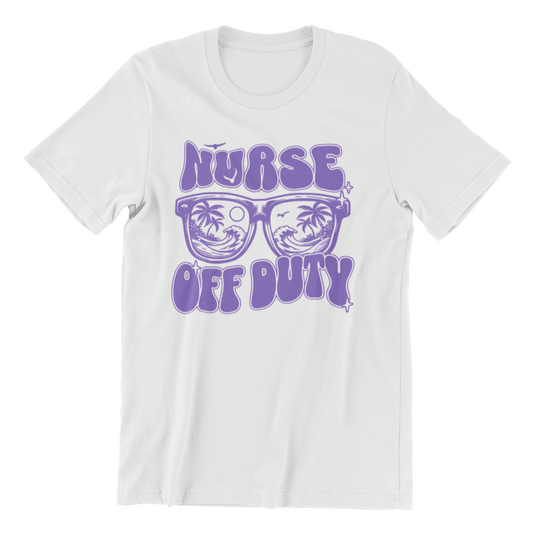 Nurse Off Duty Summer Shirt - Sunglasses Beach and Palm Trees