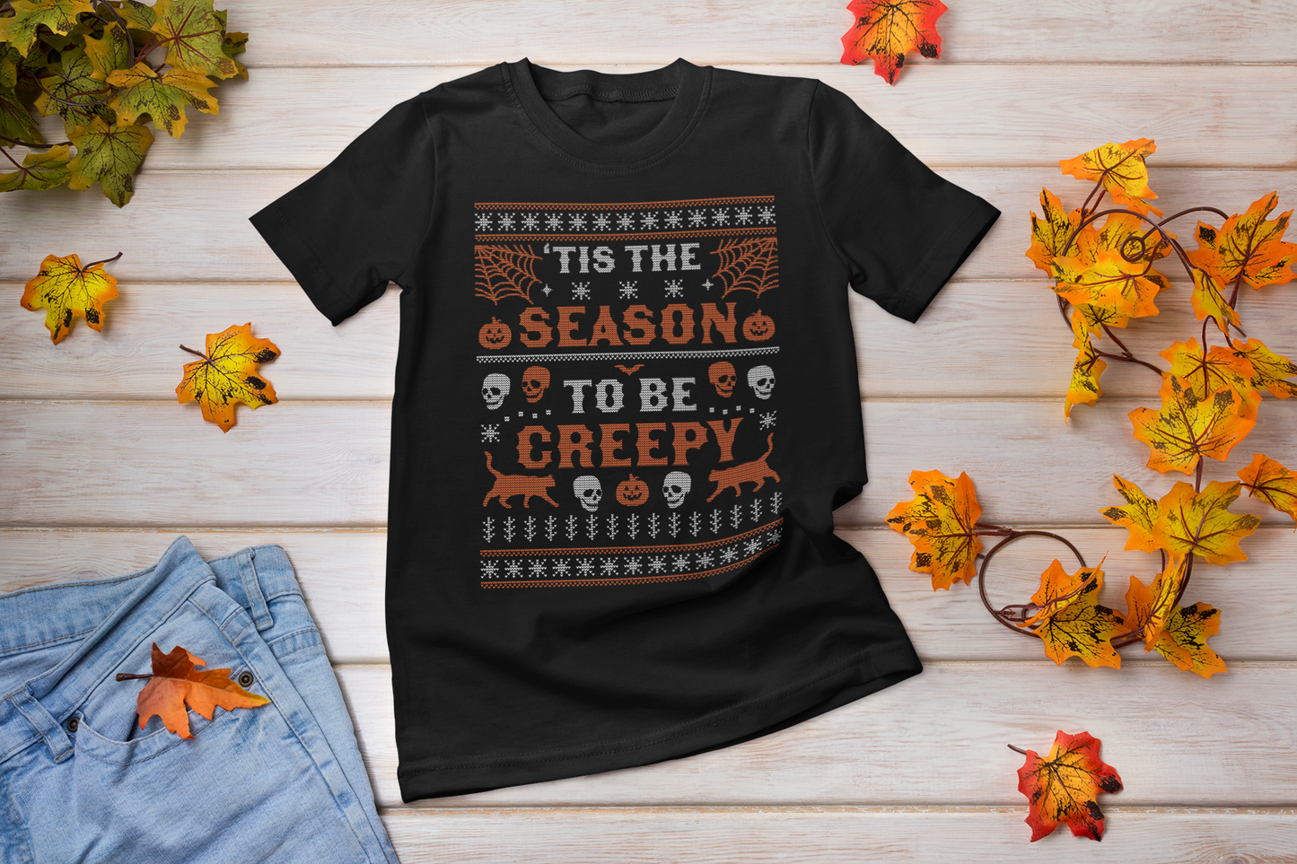 Tis the Season to be Creepy Halloween Ugly Christmas Sweater T-Shirt