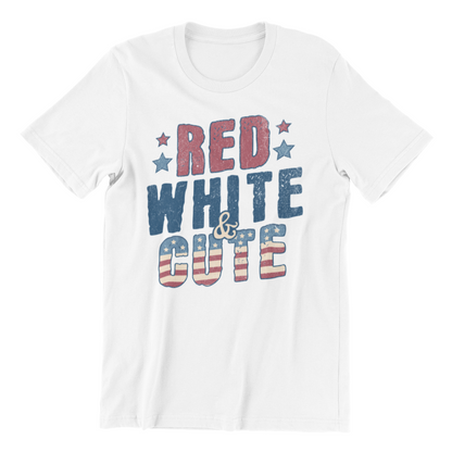 Red White and Cute - Funny USA 4th of July Retro Vintage