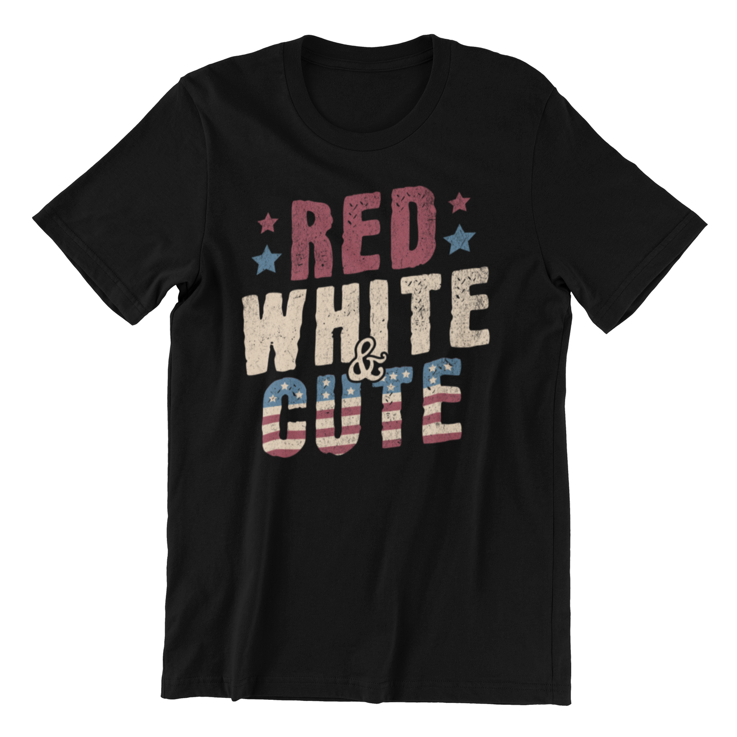 Red White and Cute - Funny USA 4th of July Retro Vintage