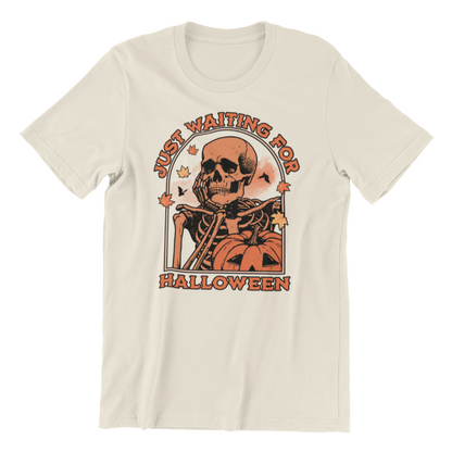 Just Waiting for Halloween Skeleton T-Shirt