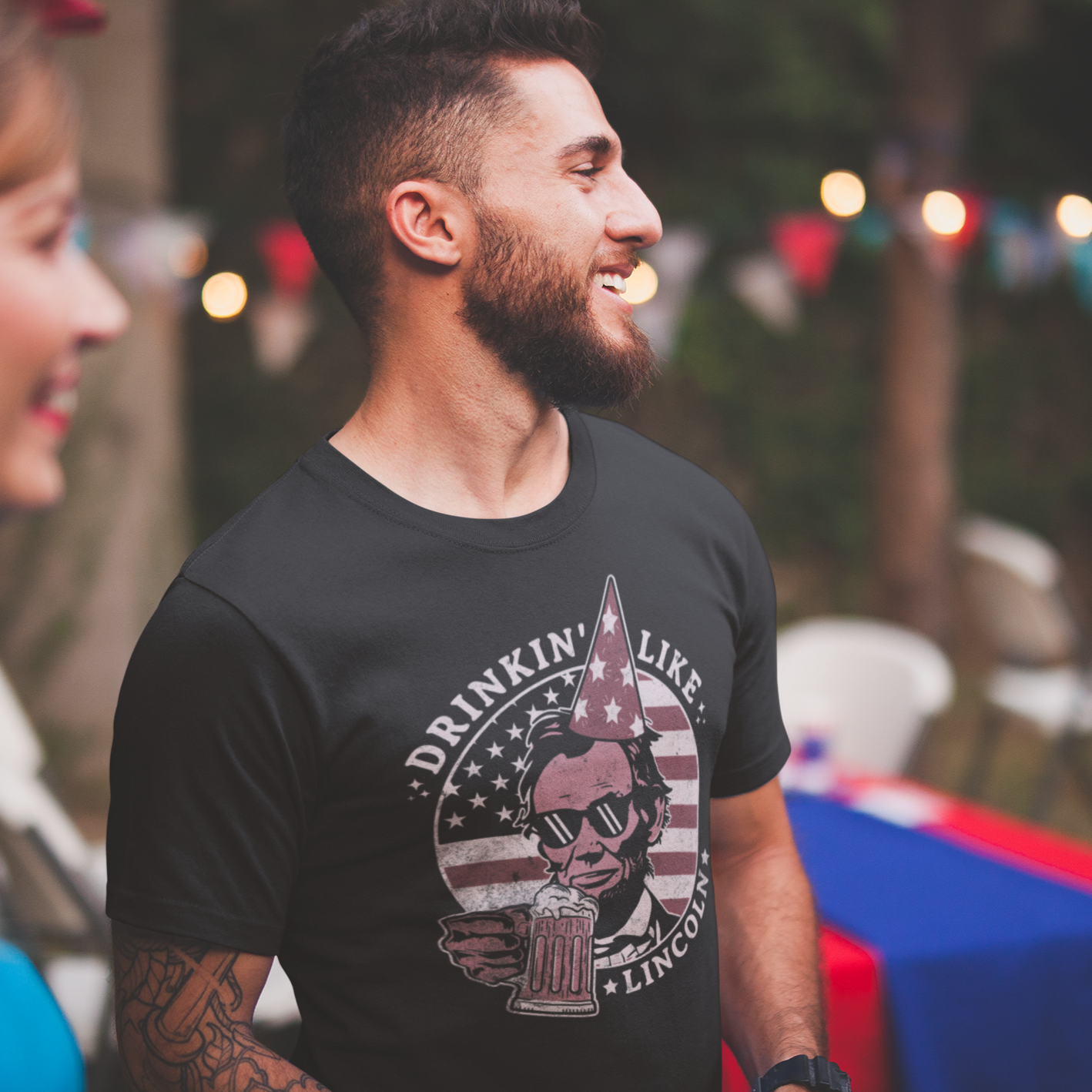 Drinking like Lincoln - 4th of July Abe Lincoln Funny