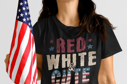 Red White and Cute - Funny USA 4th of July Retro Vintage