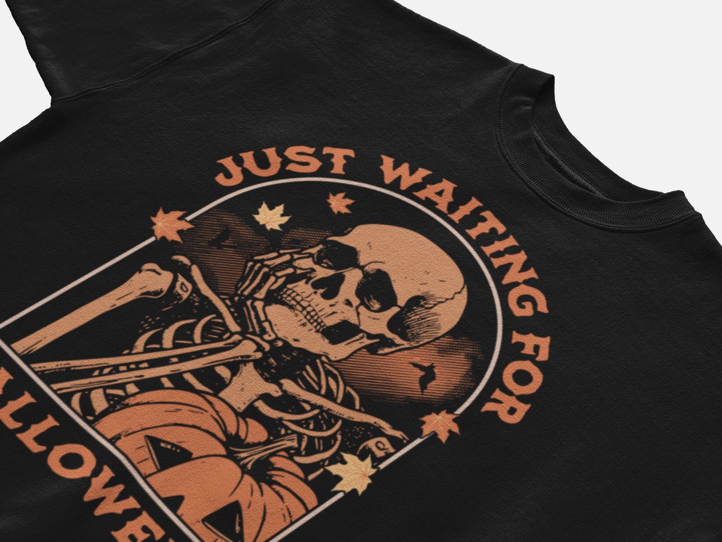 Just Waiting for Halloween Skeleton T-Shirt