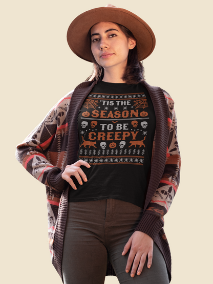 Tis the Season to be Creepy Halloween Ugly Christmas Sweater T-Shirt