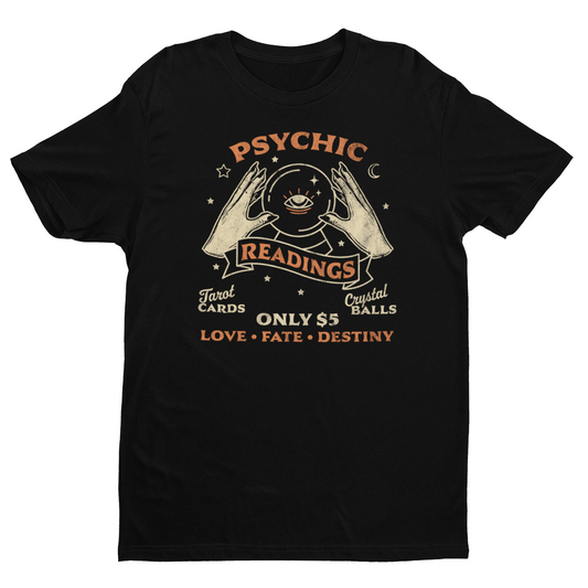 Fortune Teller Psychic Readings Tarot Crystal Ball Vintage T-Shirt